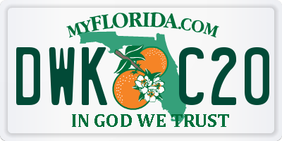 FL license plate DWKC20