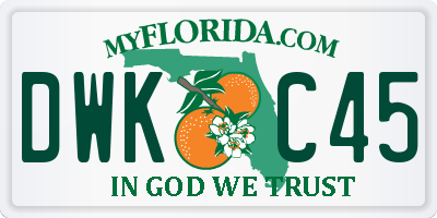 FL license plate DWKC45