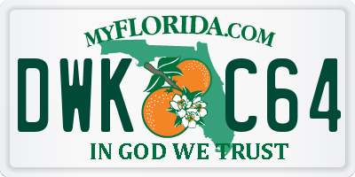 FL license plate DWKC64