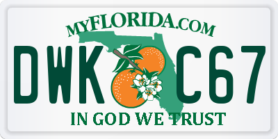 FL license plate DWKC67