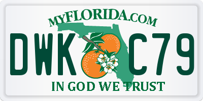 FL license plate DWKC79