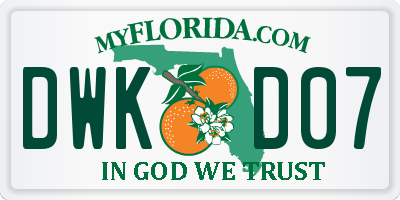 FL license plate DWKD07