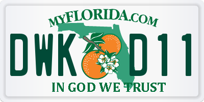 FL license plate DWKD11