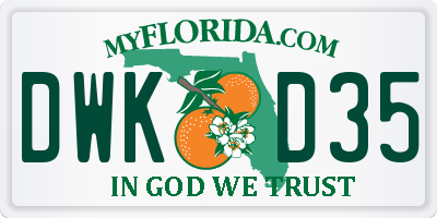 FL license plate DWKD35