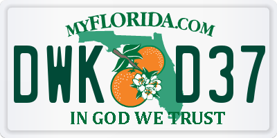 FL license plate DWKD37