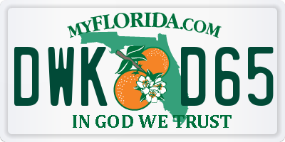 FL license plate DWKD65