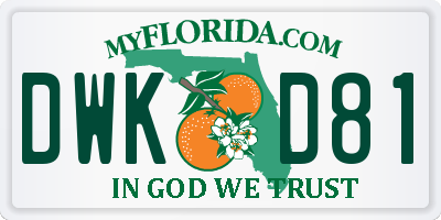 FL license plate DWKD81