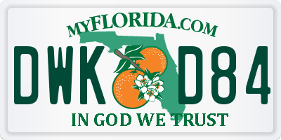 FL license plate DWKD84
