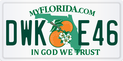 FL license plate DWKE46