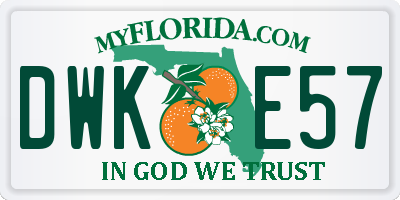 FL license plate DWKE57