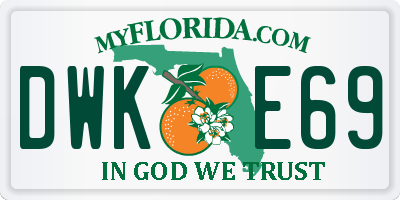 FL license plate DWKE69