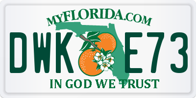 FL license plate DWKE73