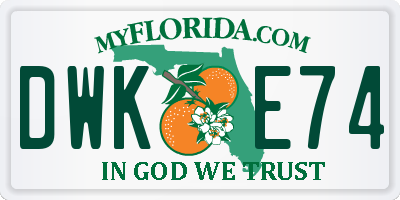 FL license plate DWKE74