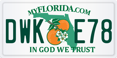 FL license plate DWKE78