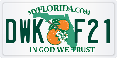 FL license plate DWKF21