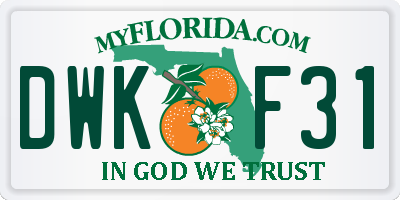 FL license plate DWKF31