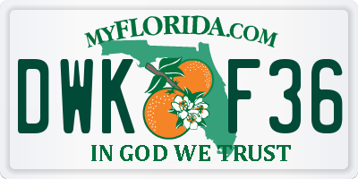 FL license plate DWKF36