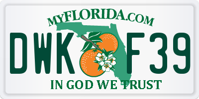 FL license plate DWKF39
