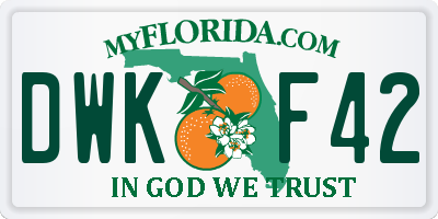 FL license plate DWKF42
