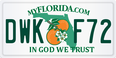 FL license plate DWKF72