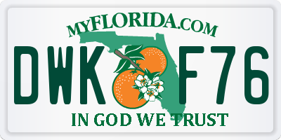 FL license plate DWKF76