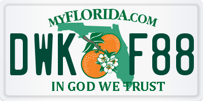 FL license plate DWKF88