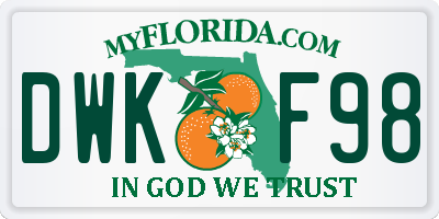 FL license plate DWKF98