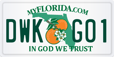 FL license plate DWKG01