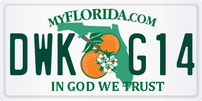 FL license plate DWKG14
