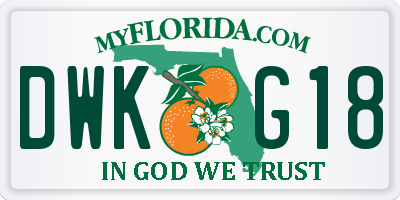 FL license plate DWKG18