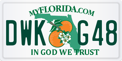 FL license plate DWKG48