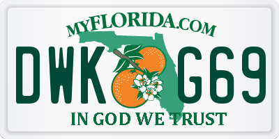 FL license plate DWKG69