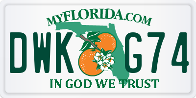 FL license plate DWKG74