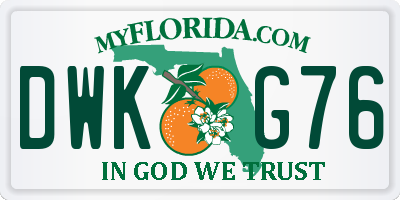 FL license plate DWKG76