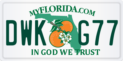 FL license plate DWKG77