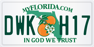 FL license plate DWKH17