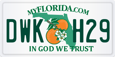 FL license plate DWKH29