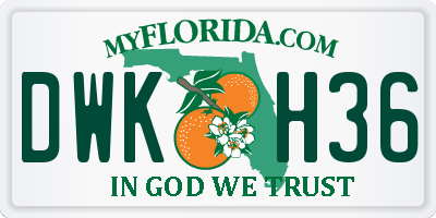 FL license plate DWKH36
