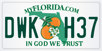 FL license plate DWKH37