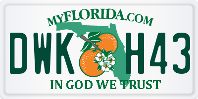 FL license plate DWKH43