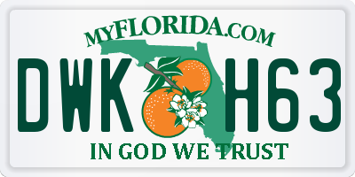 FL license plate DWKH63