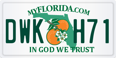 FL license plate DWKH71