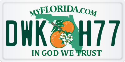 FL license plate DWKH77