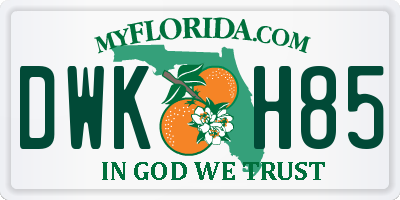 FL license plate DWKH85
