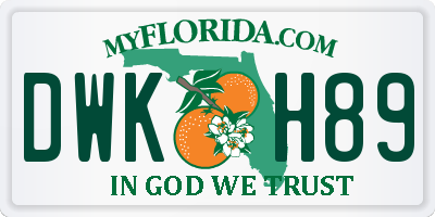 FL license plate DWKH89