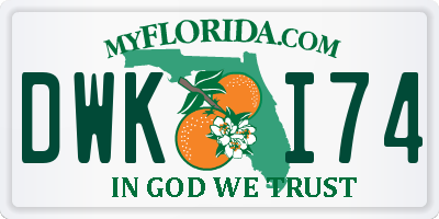 FL license plate DWKI74