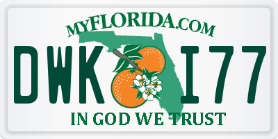FL license plate DWKI77