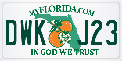 FL license plate DWKJ23