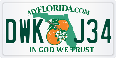 FL license plate DWKJ34