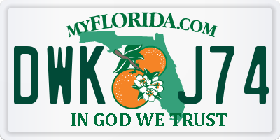 FL license plate DWKJ74